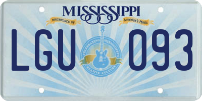 MS license plate LGU093