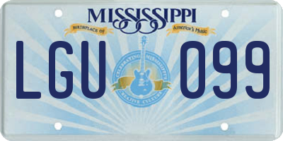 MS license plate LGU099
