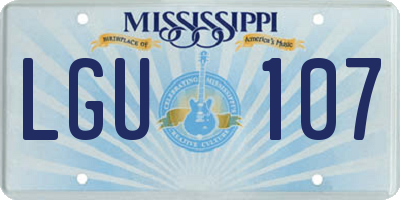 MS license plate LGU107