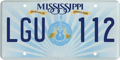MS license plate LGU112