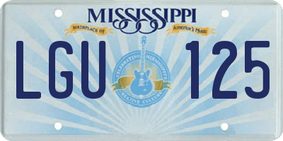 MS license plate LGU125