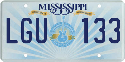MS license plate LGU133