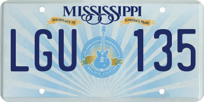 MS license plate LGU135