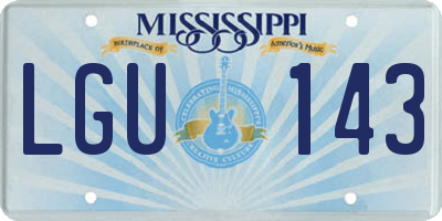 MS license plate LGU143