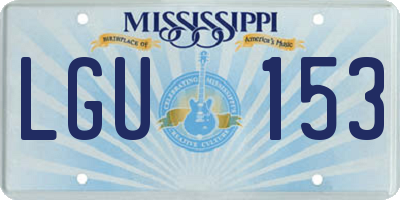 MS license plate LGU153