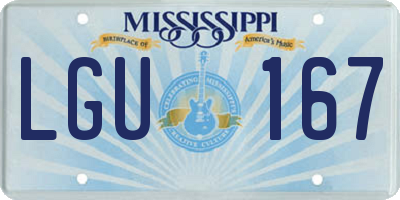 MS license plate LGU167