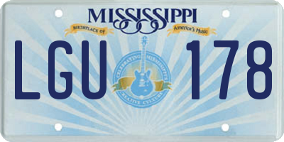 MS license plate LGU178