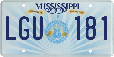 MS license plate LGU181