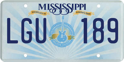 MS license plate LGU189