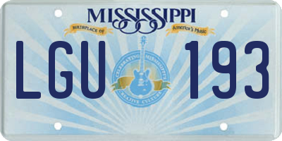 MS license plate LGU193