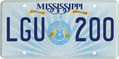 MS license plate LGU200
