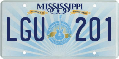 MS license plate LGU201