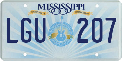 MS license plate LGU207