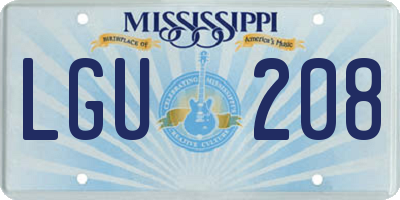 MS license plate LGU208