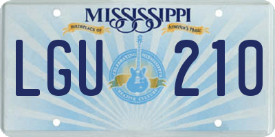 MS license plate LGU210
