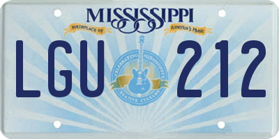 MS license plate LGU212