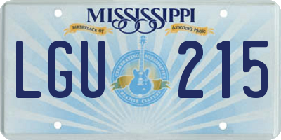 MS license plate LGU215
