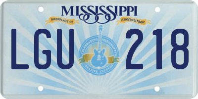 MS license plate LGU218
