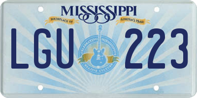 MS license plate LGU223