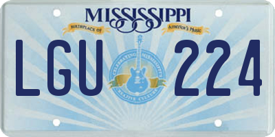 MS license plate LGU224