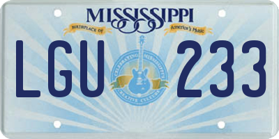 MS license plate LGU233