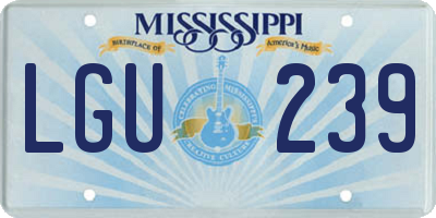 MS license plate LGU239