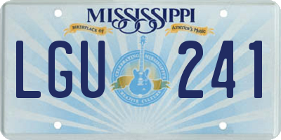 MS license plate LGU241