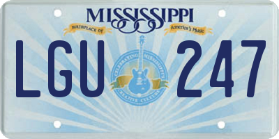 MS license plate LGU247