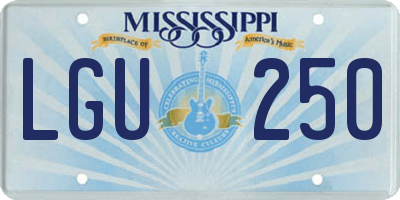 MS license plate LGU250