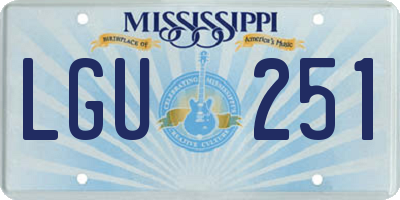 MS license plate LGU251