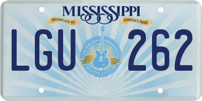 MS license plate LGU262