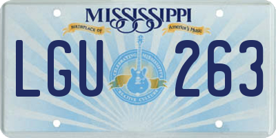 MS license plate LGU263