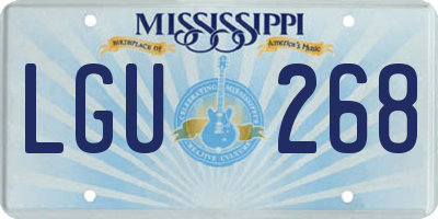 MS license plate LGU268