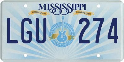 MS license plate LGU274