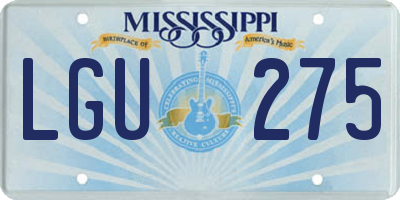 MS license plate LGU275
