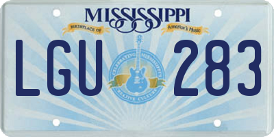 MS license plate LGU283