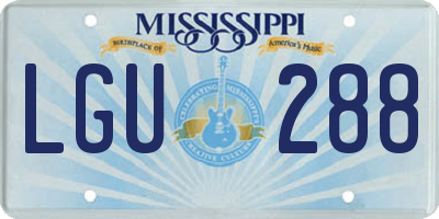 MS license plate LGU288