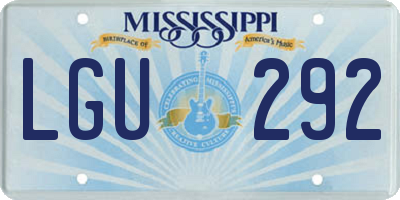 MS license plate LGU292