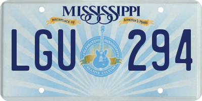 MS license plate LGU294