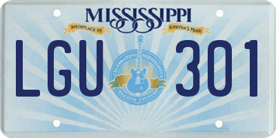 MS license plate LGU301