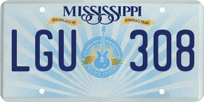 MS license plate LGU308