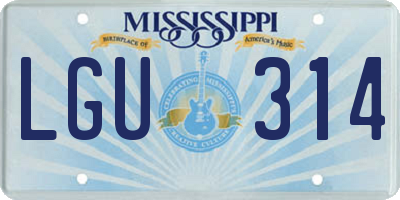 MS license plate LGU314
