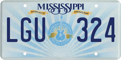 MS license plate LGU324