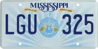 MS license plate LGU325