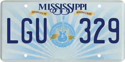 MS license plate LGU329
