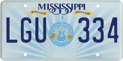 MS license plate LGU334
