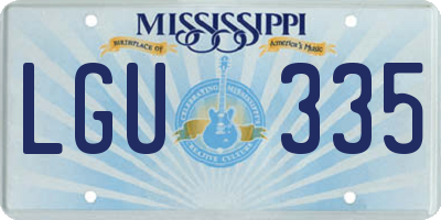 MS license plate LGU335