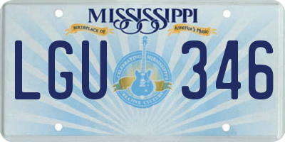 MS license plate LGU346