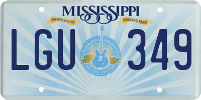 MS license plate LGU349