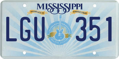 MS license plate LGU351